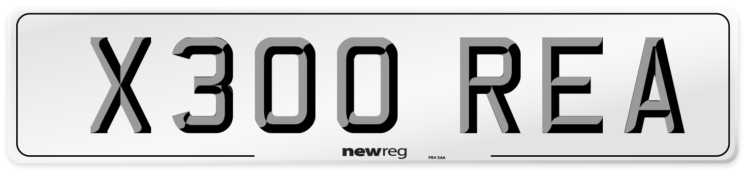 X300 REA Number Plate from New Reg